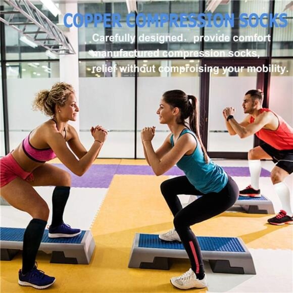 Copper Compression Socks for Men & Women Circulation 8 Pairs 15-20mmHg - Picture 5 of 6